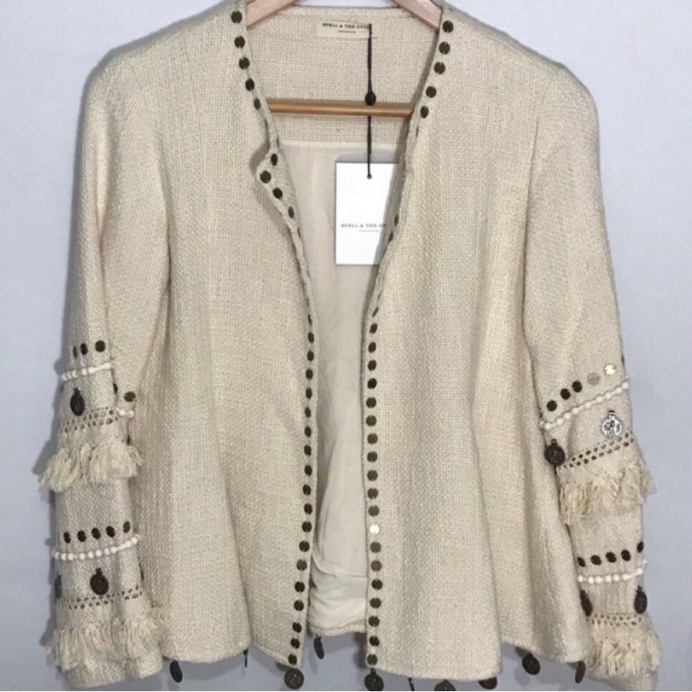 Spell Cream Embellished Jacket